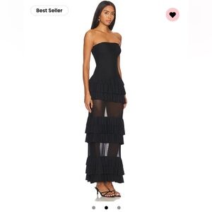 Black tiered Lorenza Maxi Dress by Superdown